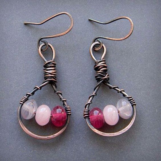 Orecchini vintage con pietre colorate