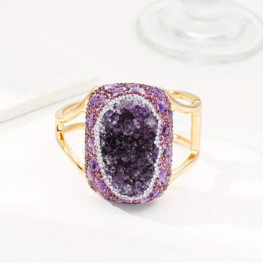 Anello vintage in oro viola brillante
