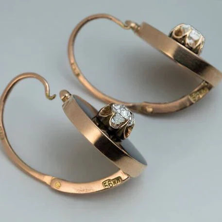 Orecchini vintage in oro e zirconi